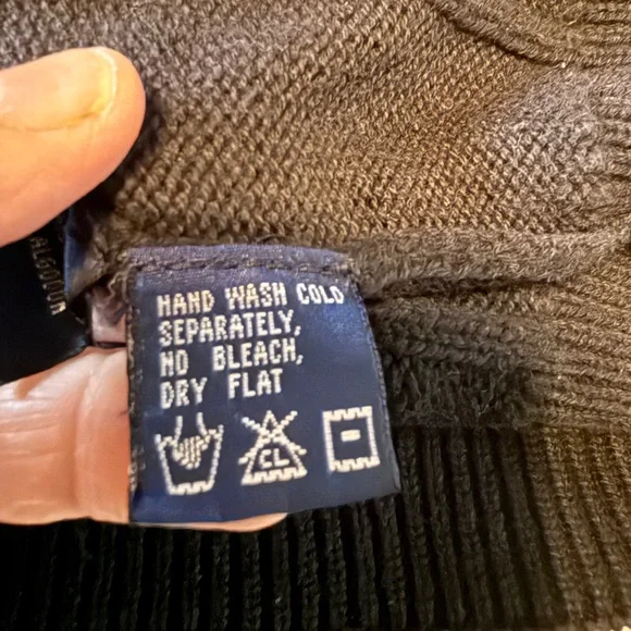 Vintage Nautica Cable Knit Sweater L Black 100% Cotton 90s Logo Crewneck - Picture 12 of 13